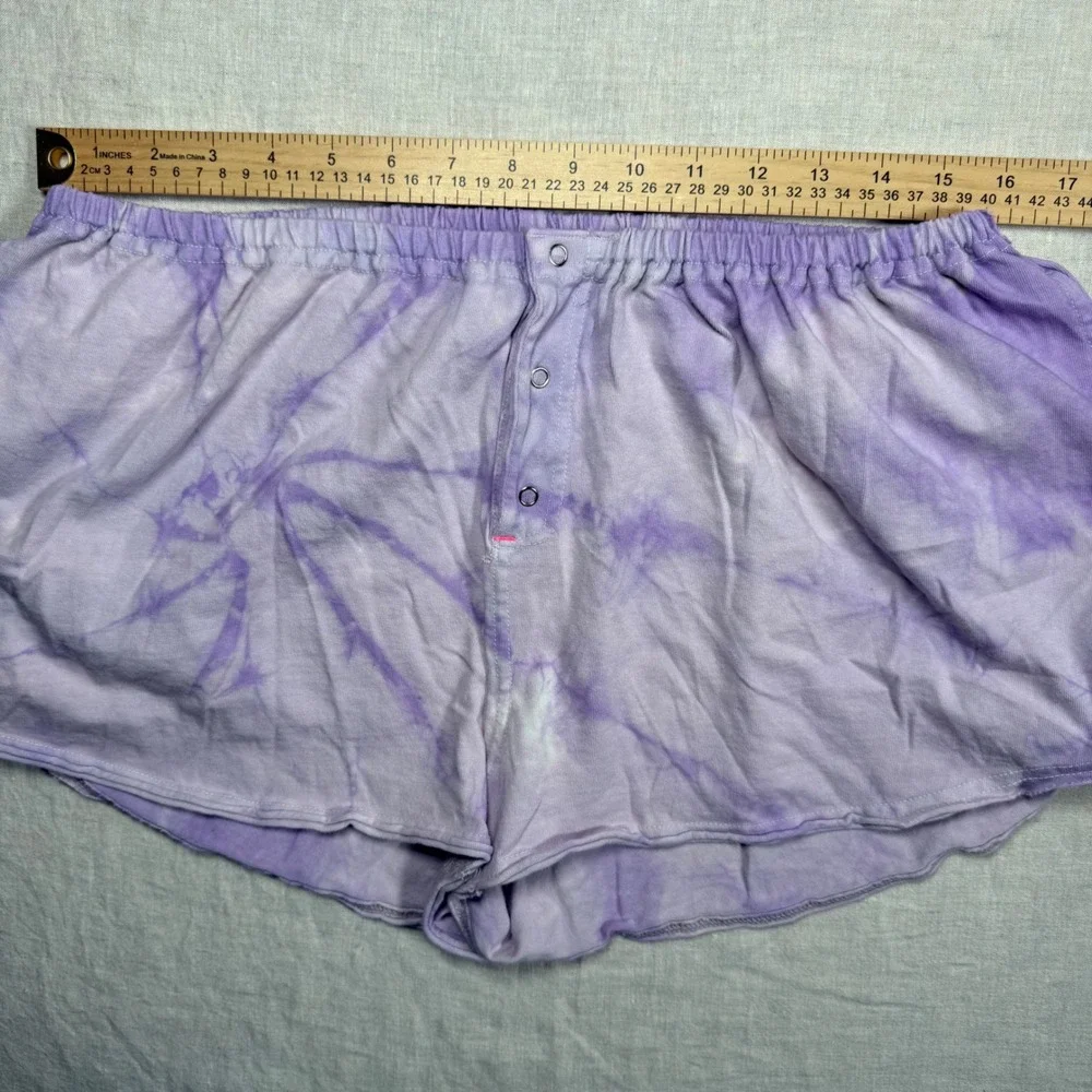 Free People Intimately Lounge Shorts Womens Medium Purple Tie Dye Oversized‎